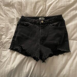 Forever 21 Black Distressed Jean Shorts